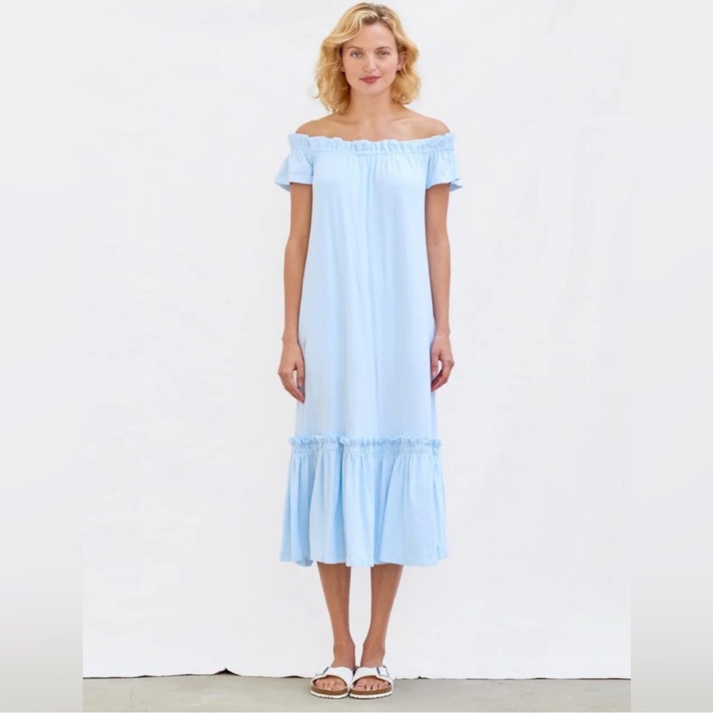 Sundry Sun Kissed Off the Shoulders Ruffle Midi dress - Picture 3 of 13